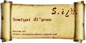 Somlyai Ágnes névjegykártya